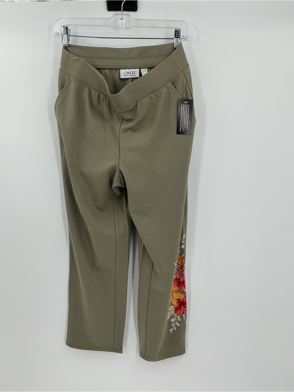 Olive Floral-Accent Stretch Leggings xsp